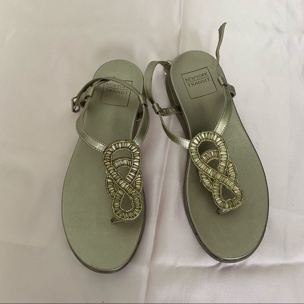 NEW New York Transit sequins sling back sandal 7.5